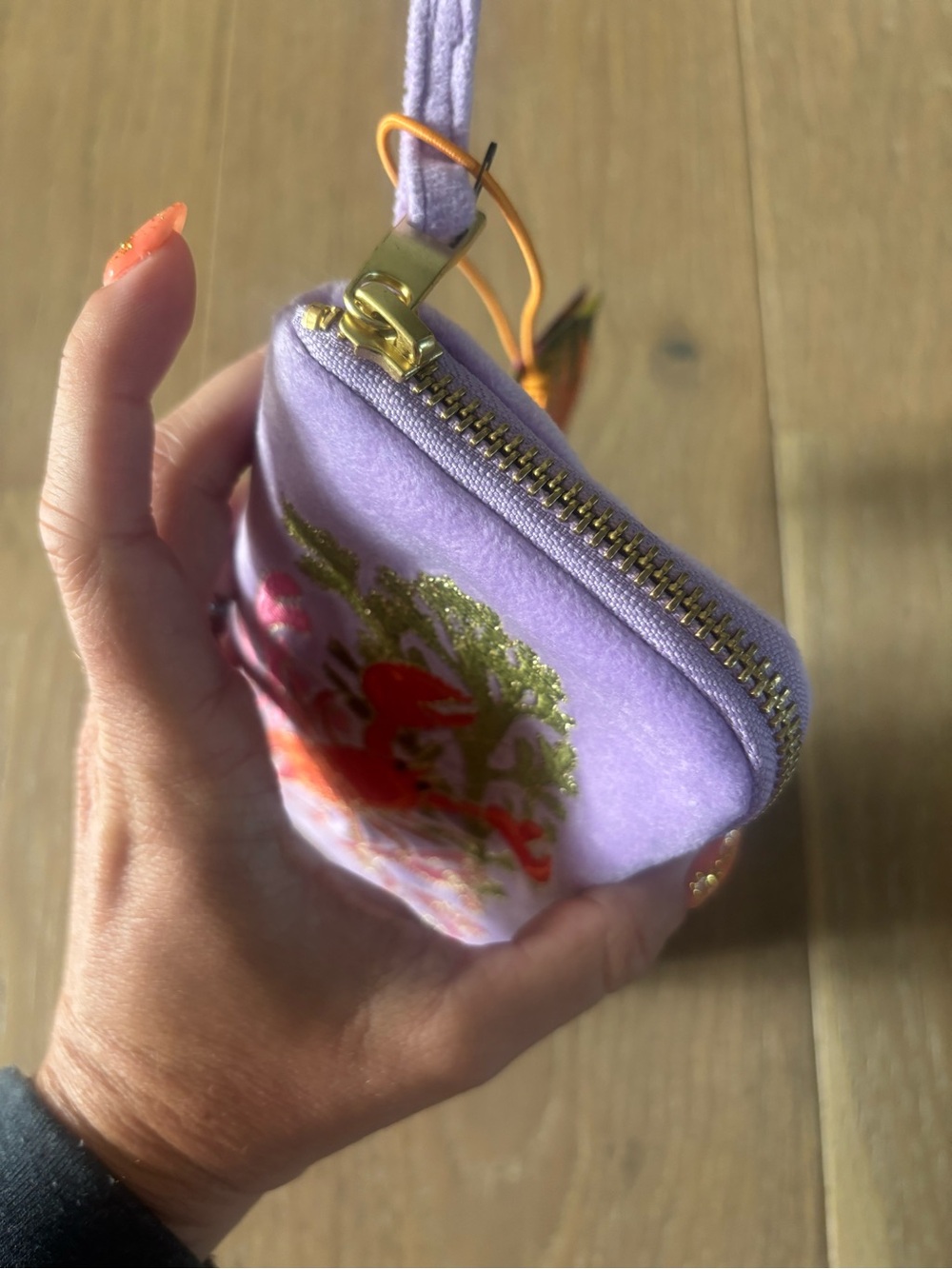 Powder Lobster Buddies Sunglasses Pouch Case Bag Velvet Lavender Embroidered - Picture 5 of 9